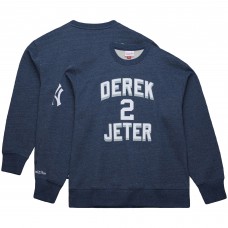 Кофта New York Yankees Derek Jeter Mitchell & Ness Heather Navy Legends Collection Vintage Logo Fleece Name & Number