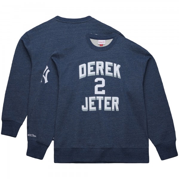 Кофта New York Yankees Derek Jeter Mitchell & Ness Heather Navy Legends Collection Vintage Logo Fleece Name & Number