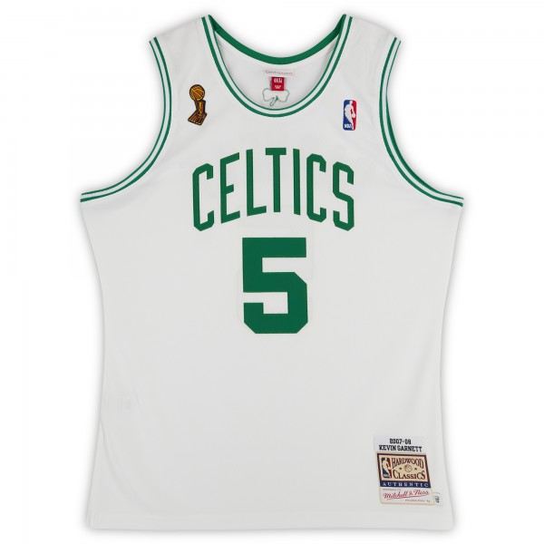 Kevin Garnett Boston Celtics Autographed Fanatics Authentic Mitchell & Ness White 2007-08 Authentic Jersey with HOF 20 Inscription