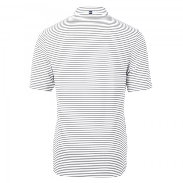 Los Angeles Dodgers Cutter & Buck Gray Virtue Eco Pique Stripe Recycled Polo