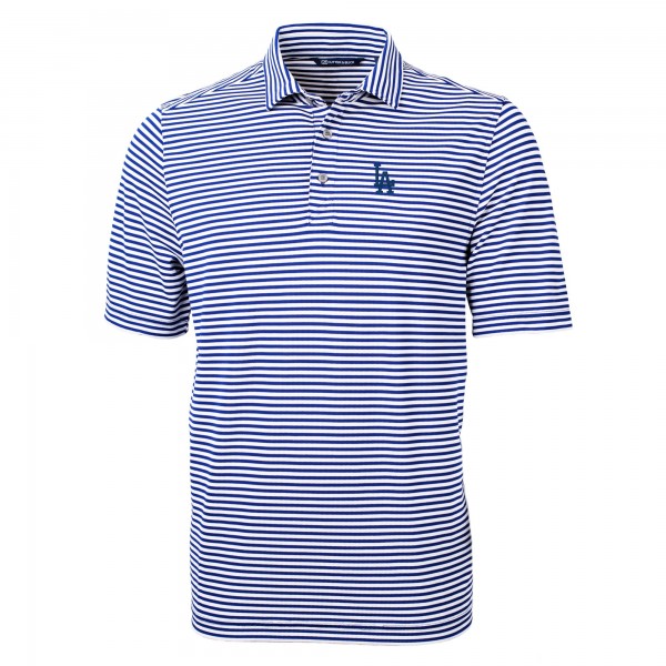 Los Angeles Dodgers Cutter & Buck Blue Virtue Eco Pique Stripe Recycled Polo