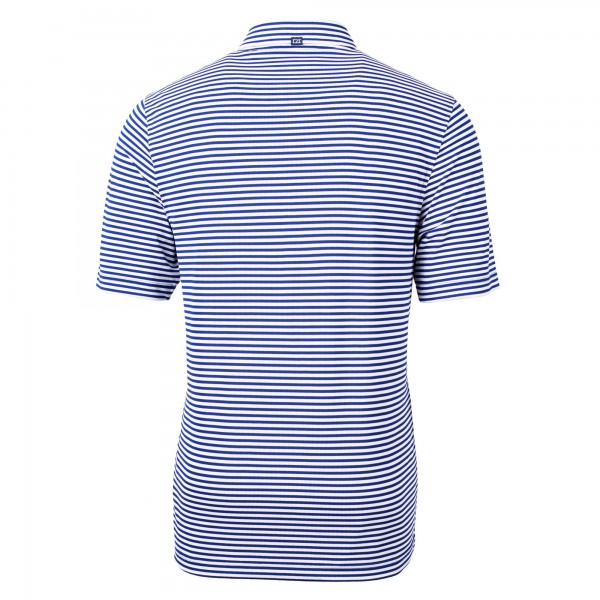 Los Angeles Dodgers Cutter & Buck Blue Virtue Eco Pique Stripe Recycled Polo