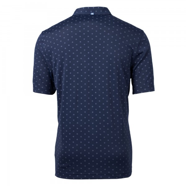 New York Yankees Cutter & Buck Navy Virtue Eco Pique Tile Recycled Polo