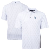 Los Angeles Dodgers Cutter & Buck White Virtue Eco Pique Tile Recycled Polo
