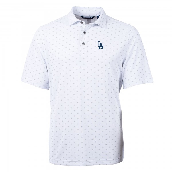 Los Angeles Dodgers Cutter & Buck White Virtue Eco Pique Tile Recycled Polo