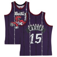 Vince Carter Toronto Raptors Autographed Fanatics Authentic Mitchell & Ness Dark Purple 1998-99 Swingman Jersey with HOF 24 Inscription