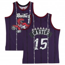 Vince Carter Toronto Raptors Autographed Fanatics Authentic Mitchell & Ness Dark Purple 1998-99 Swingman Jersey with HOF 24 Inscription