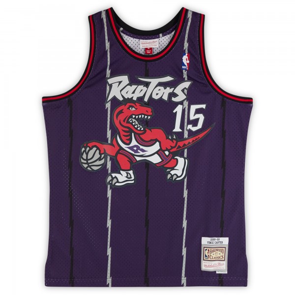 Vince Carter Toronto Raptors Autographed Fanatics Authentic Mitchell & Ness Dark Purple 1998-99 Swingman Jersey with HOF 24 Inscription