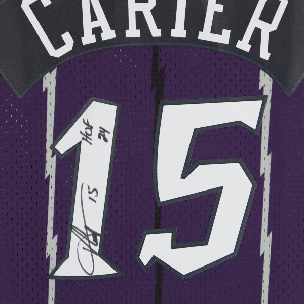Vince Carter Toronto Raptors Autographed Fanatics Authentic Mitchell & Ness Dark Purple 1998-99 Swingman Jersey with HOF 24 Inscription