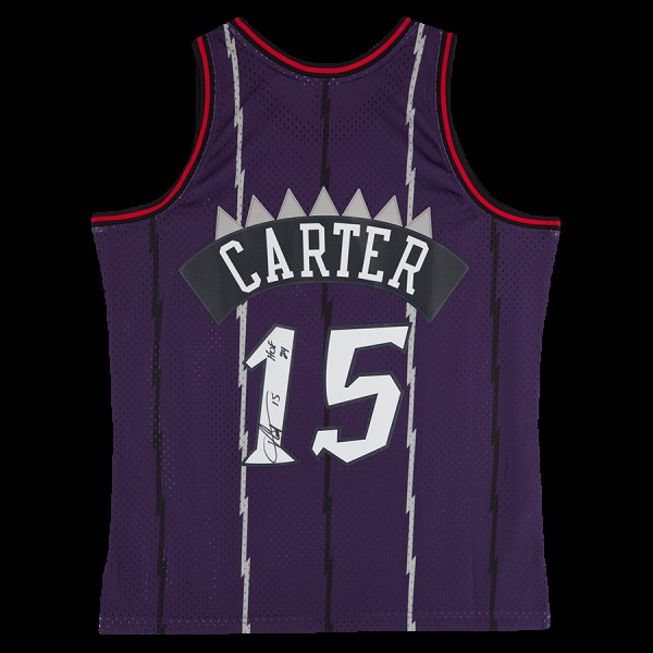 Vince Carter Toronto Raptors Autographed Fanatics Authentic Mitchell & Ness Dark Purple 1998-99 Swingman Jersey with HOF 24 Inscription