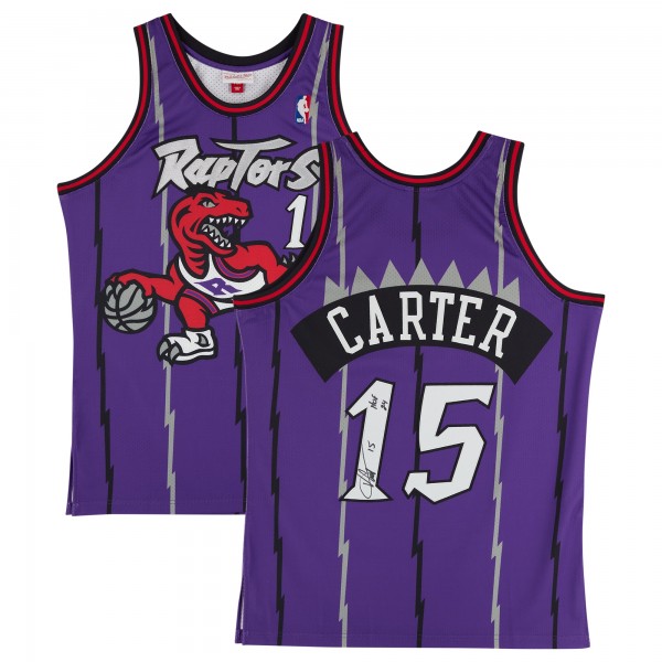 Vince Carter Toronto Raptors Autographed Fanatics Authentic Mitchell & Ness Purple 1998-99 Authentic Jersey with HOF 24 Inscription