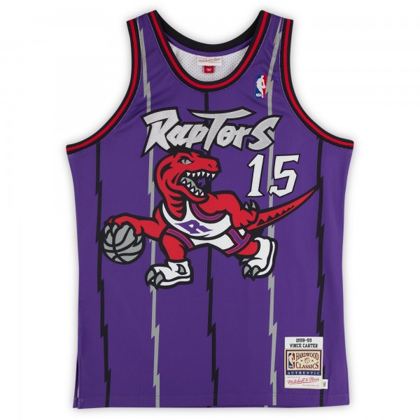 Vince Carter Toronto Raptors Autographed Fanatics Authentic Mitchell & Ness Purple 1998-99 Authentic Jersey with HOF 24 Inscription