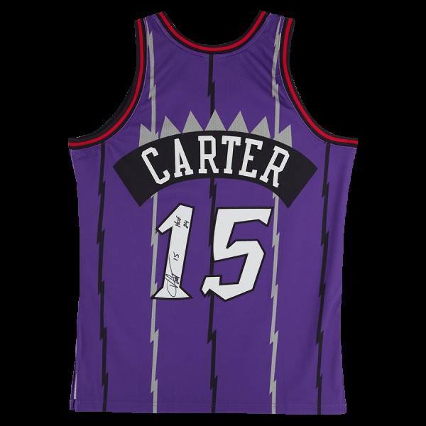 Vince Carter Toronto Raptors Autographed Fanatics Authentic Mitchell & Ness Purple 1998-99 Authentic Jersey with HOF 24 Inscription