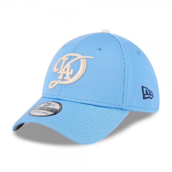 Бейсболка Los Angeles Dodgers New Era Light Blue City Connect Batting Practice 39THIRTY