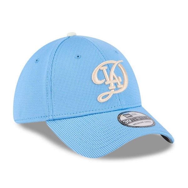 Бейсболка Los Angeles Dodgers New Era Light Blue City Connect Batting Practice 39THIRTY