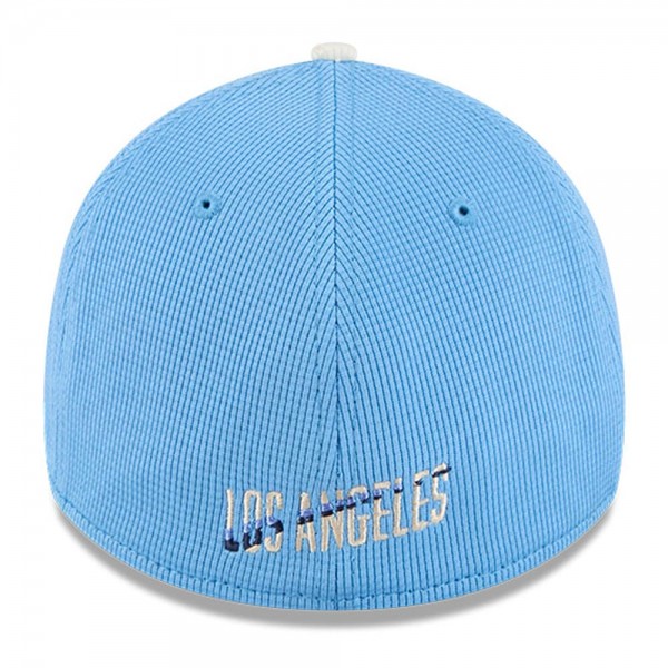 Бейсболка Los Angeles Dodgers New Era Light Blue City Connect Batting Practice 39THIRTY