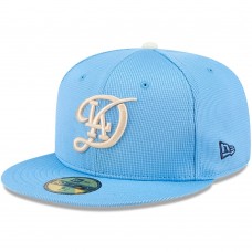 Бейсболка Los Angeles Dodgers New Era Light Blue City Connect Batting Practice 59FIFTY