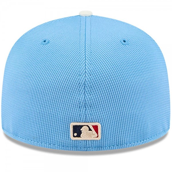 Бейсболка Los Angeles Dodgers New Era Light Blue City Connect Batting Practice 59FIFTY