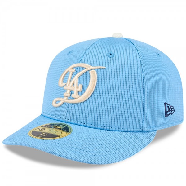 Бейсболка Los Angeles Dodgers New Era Light Blue City Connect Batting Practice Low Profile 59FIFTY