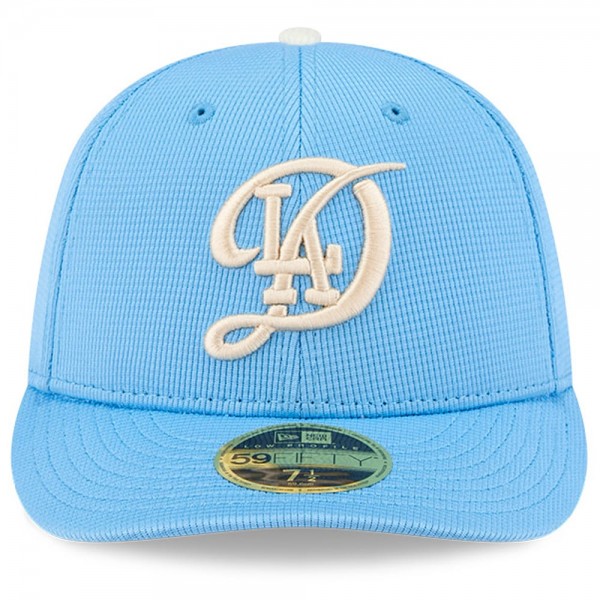 Бейсболка Los Angeles Dodgers New Era Light Blue City Connect Batting Practice Low Profile 59FIFTY