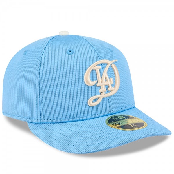 Бейсболка Los Angeles Dodgers New Era Light Blue City Connect Batting Practice Low Profile 59FIFTY