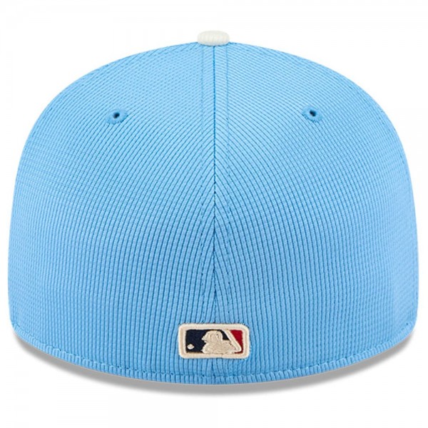 Бейсболка Los Angeles Dodgers New Era Light Blue City Connect Batting Practice Low Profile 59FIFTY