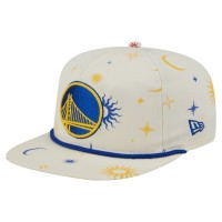Golden State Warriors New Era Cream Lunar Golfer Snapback Hat
