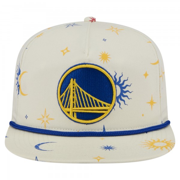 Golden State Warriors New Era Cream Lunar Golfer Snapback Hat