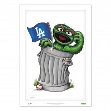 Los Angeles Dodgers Oscar the Grouch 14 x 20 Sesame Street Limited Edition Fine Art Print