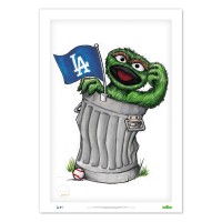 Los Angeles Dodgers Oscar the Grouch 24 x 36 Sesame Street Limited Edition Fine Art Print