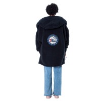 Unisex Philadelphia 76ers The Best Lounger in the World By Jill Martin Black Oversized Open-Front Hoodie Sweater