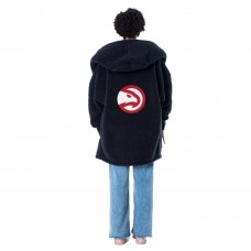 Unisex Atlanta Hawks The Best Lounger in the World By Jill Martin Black Oversized Open-Front Hoodie Sweater