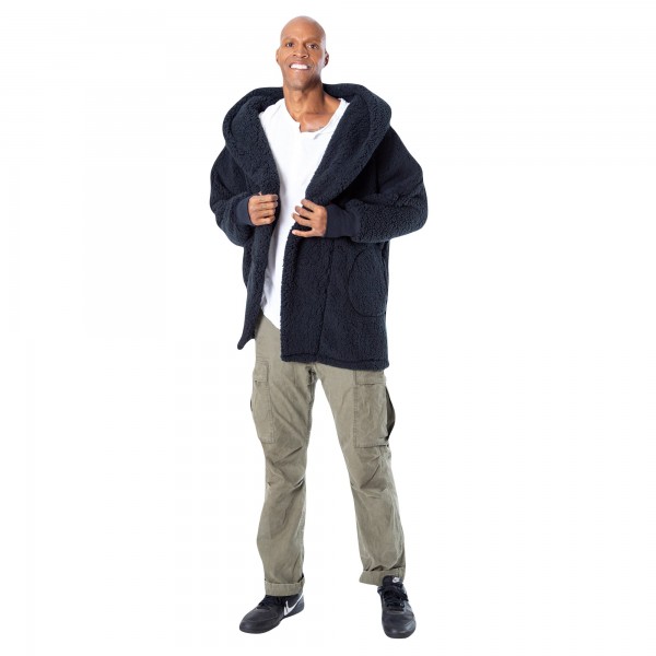 Unisex Toronto Raptors The Best Lounger in the World By Jill Martin Black Oversized Open-Front Hoodie Sweater