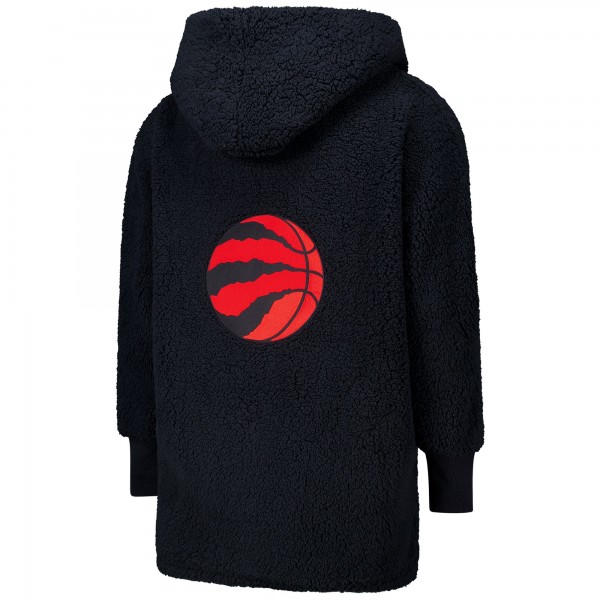 Unisex Toronto Raptors The Best Lounger in the World By Jill Martin Black Oversized Open-Front Hoodie Sweater