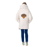 Свитер с капюшоном The Best Lounger in the World By Jill Martin New York Knicks Unisex Cream Oversized Open-Front