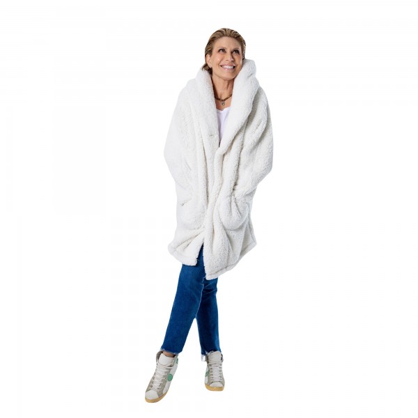 Свитер с капюшоном The Best Lounger in the World By Jill Martin New York Knicks Unisex Cream Oversized Open-Front