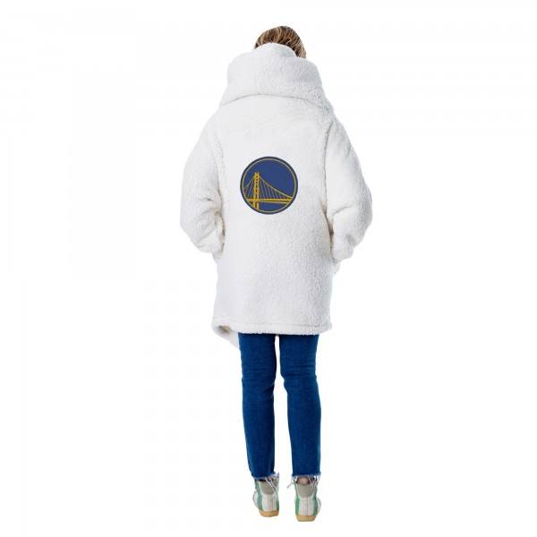 Свитер с капюшоном The Best Lounger in the World By Jill Martin Golden State Warriors Unisex Cream Oversized Open-Front