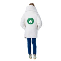 Свитер с капюшоном The Best Lounger in the World By Jill Martin Boston Celtics Unisex Cream Oversized Open-Front