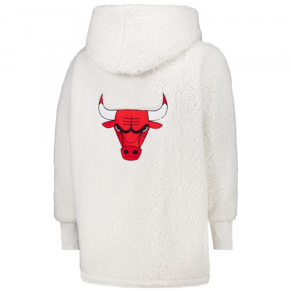 Свитер с капюшоном Unisex Chicago Bulls The Best Lounger in the World By Jill Martin Cream Oversized Open-Front