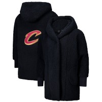 Unisex Cleveland Cavaliers The Best Lounger in the World By Jill Martin Black Oversized Open-Front Hoodie Sweater