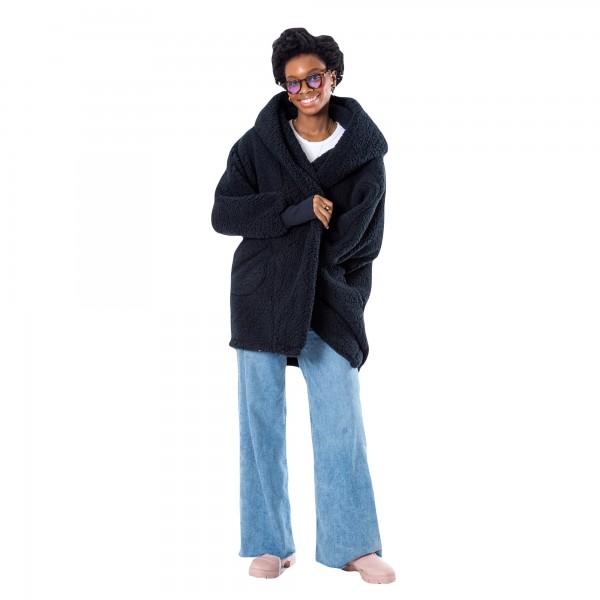 Unisex Cleveland Cavaliers The Best Lounger in the World By Jill Martin Black Oversized Open-Front Hoodie Sweater