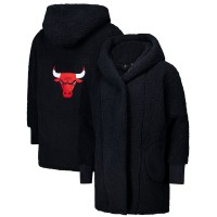 Свитер с капюшоном Unisex Chicago Bulls The Best Lounger in the World By Jill Martin Black Oversized Open-Front
