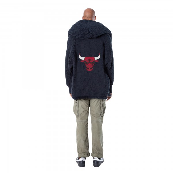 Свитер с капюшоном Unisex Chicago Bulls The Best Lounger in the World By Jill Martin Black Oversized Open-Front