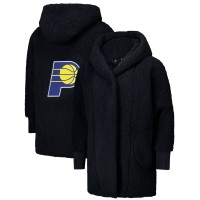 Unisex Indiana Pacers The Best Lounger in the World By Jill Martin Black Oversized Open-Front Hoodie Sweater