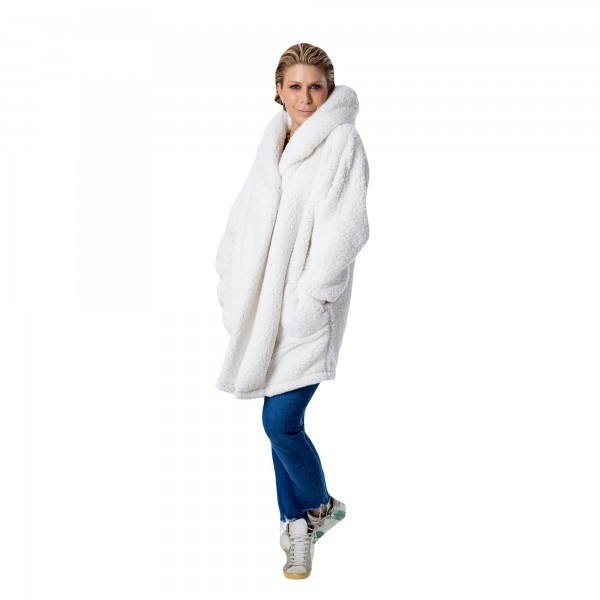 Свитер с капюшоном The Best Lounger in the World By Jill Martin Los Angeles Lakers Unisex Cream Oversized Open-Front