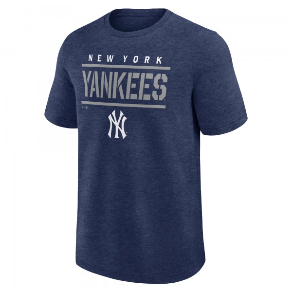 New York Yankees Logo Athletic Heather Navy Top Notch T-Shirt