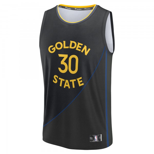 Подростковая Golden State Warriors Stephen Curry Fanatics Black Fast Break Replica Player Jersey - Statement Edition