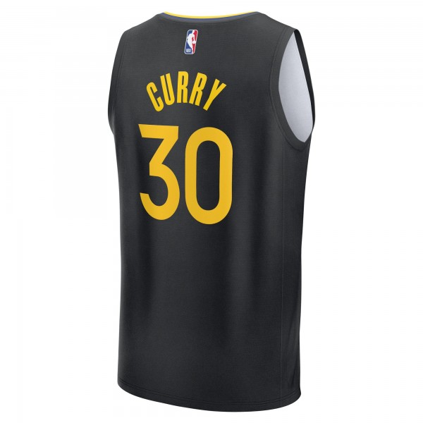 Подростковая Golden State Warriors Stephen Curry Fanatics Black Fast Break Replica Player Jersey - Statement Edition