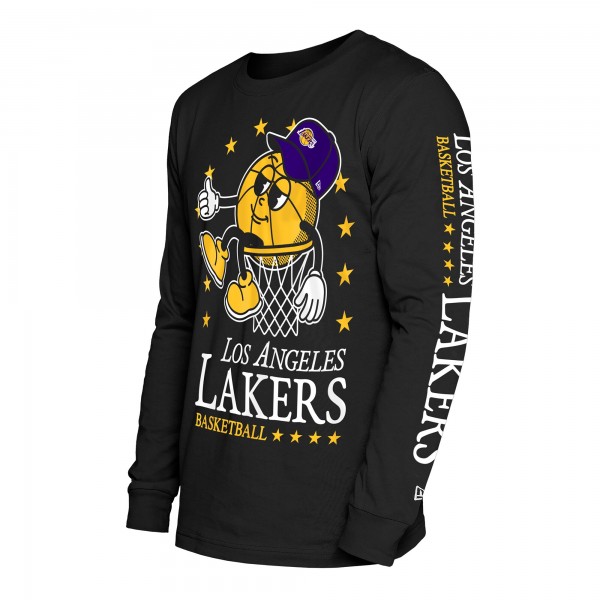 Футболка с длинным рукавом Los Angeles Lakers New Era Black Old School Sport