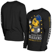 Golden State Warriors New Era Black Old School Sport Long Sleeve T-Shirt